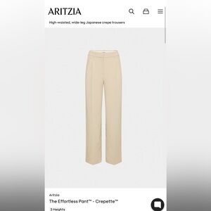 Aritzia Wilfred Cream Effortless Pants